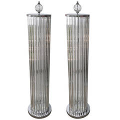 Pair of Crystal Bars Floor Lamps