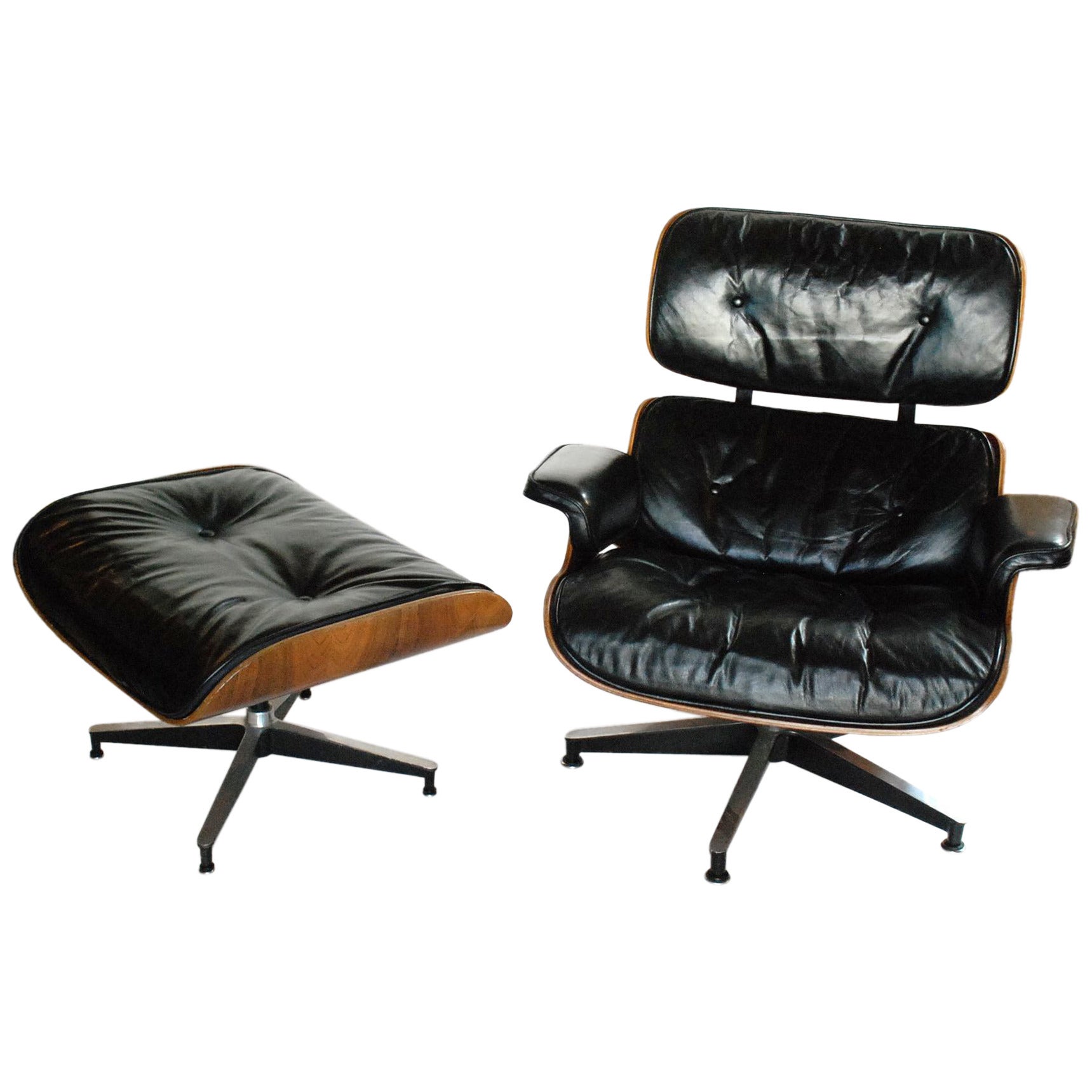 Early Original Eames Lounge 670, 671 Armchair and Ottoman