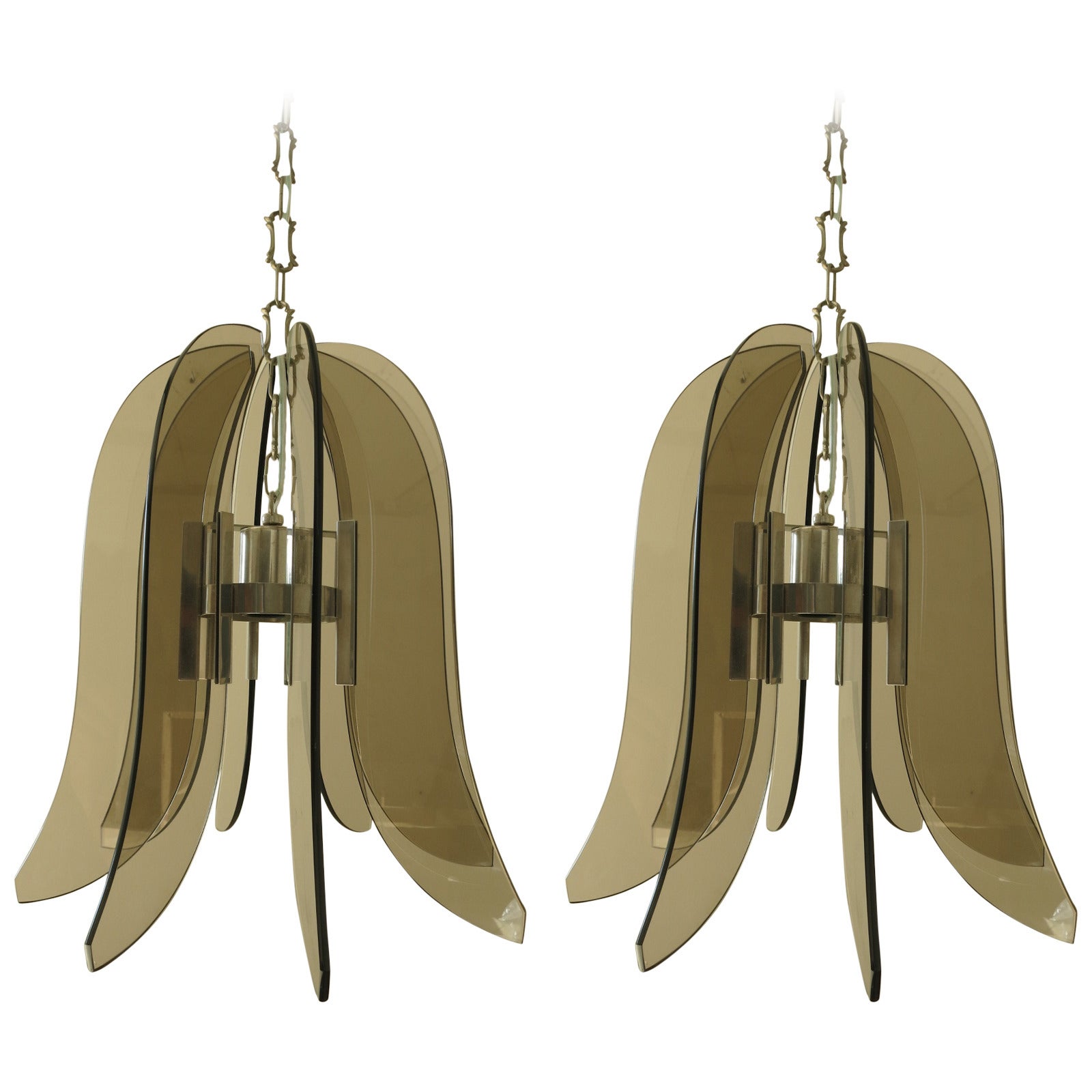 A Pair Of Fontana Arte Style Chandeliers