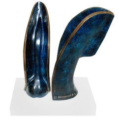 Sculpture en bronze de Sy Rosenwasser avec base en marbre