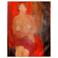 Excellent 1960s Female Nude Oil Painting