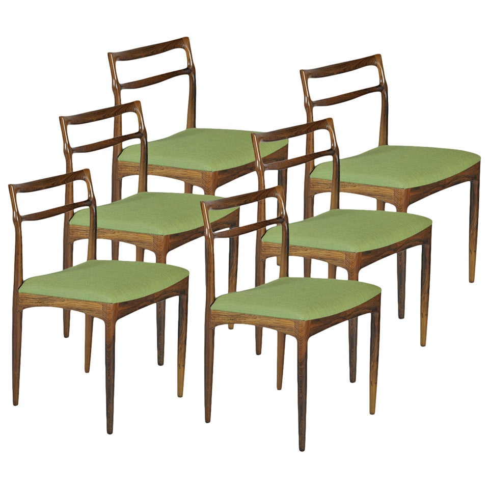 Set of 6 Rosewood Dining Chairs by Christian Lindeberg