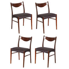 Mid-Century Danish Modern Dining Chairs, Rosewood, Set of Four