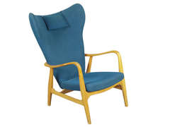 Mattson Schubel Norwegian Blue Wingback Chair