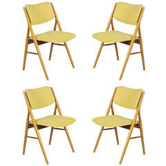 Set of Four Teak and Brass Dining Chairs by Olau Haug Dokka Møbler Norway
