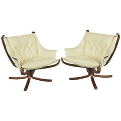 Vintage Winged Falcon Chairs by Sigurd Ressell, pair