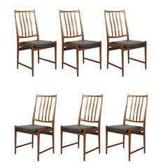 Darby Leather Dining Chairs by Torbjorn Afdal, Set of Six, Norway