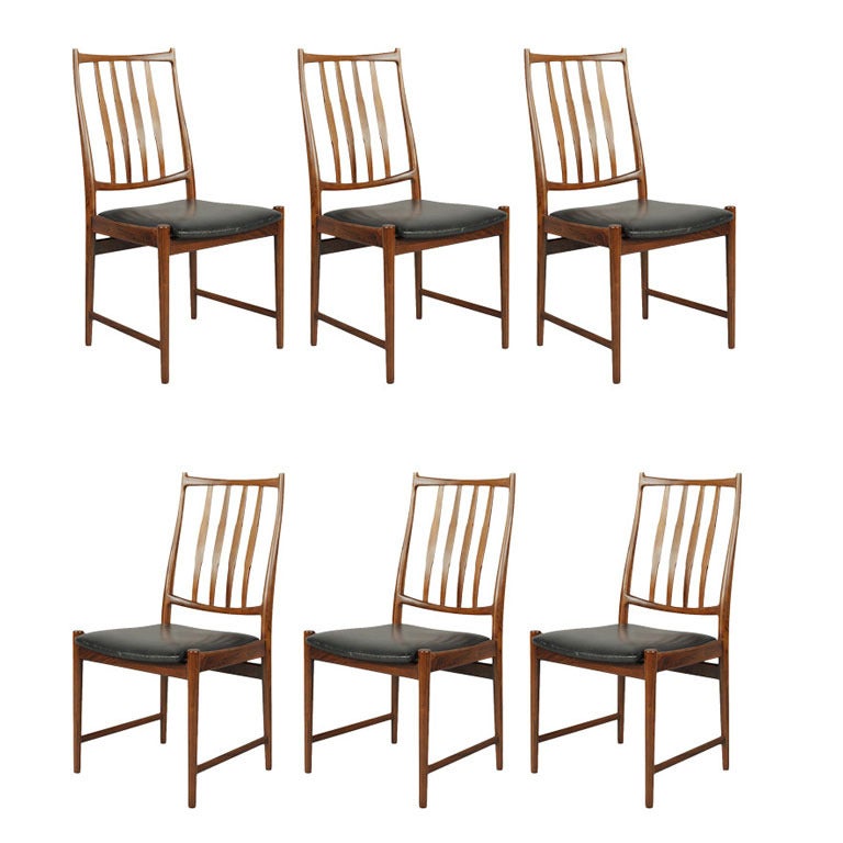 Darby Leather Dining Chairs by Torbjorn Afdal, Set of Six, Norway