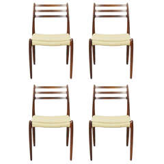 Neils Moller #78 Rosewood Dining Chairs, Set of Four