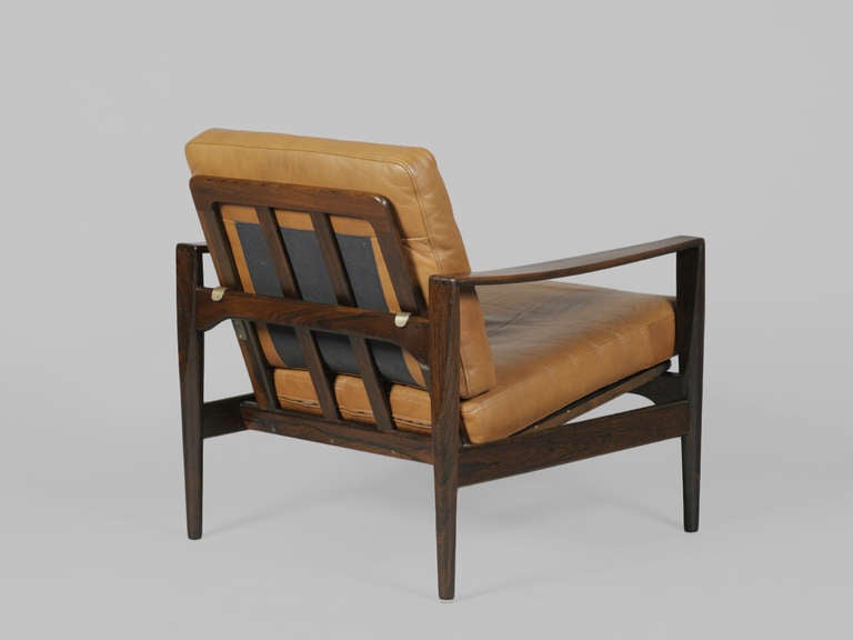 Danish Solid Rosewood and Leather Lounge Chair by Kai Kristiansen