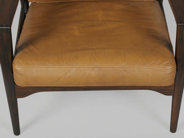 Solid Rosewood and Leather Lounge Chair by Kai Kristiansen 1