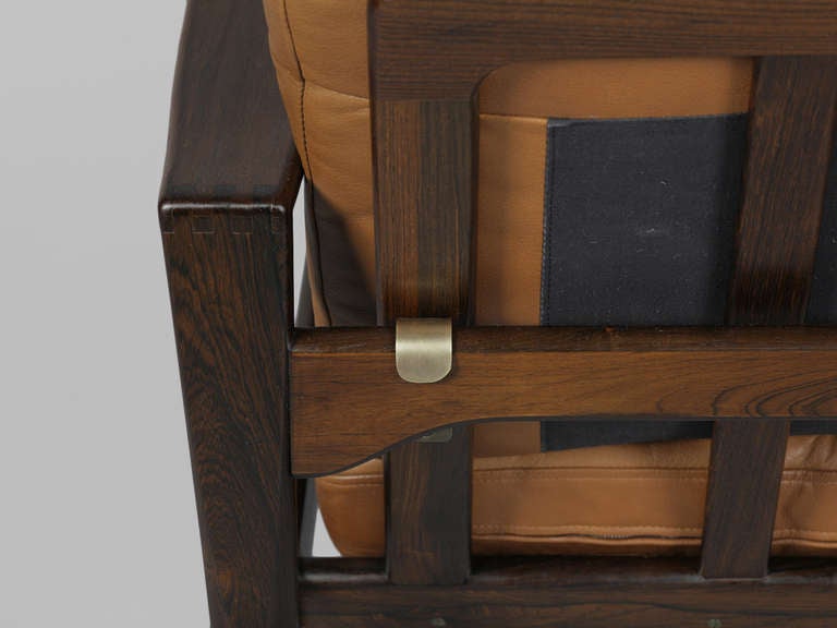 Solid Rosewood and Leather Lounge Chair by Kai Kristiansen 3