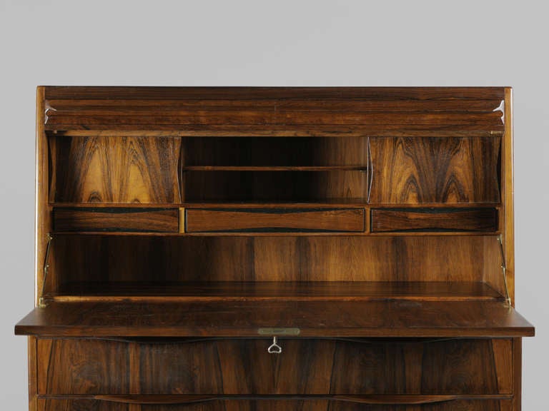 Danish Modern Rosewood Secretary Dresser by Erling Torvits In Excellent Condition In New York, NY