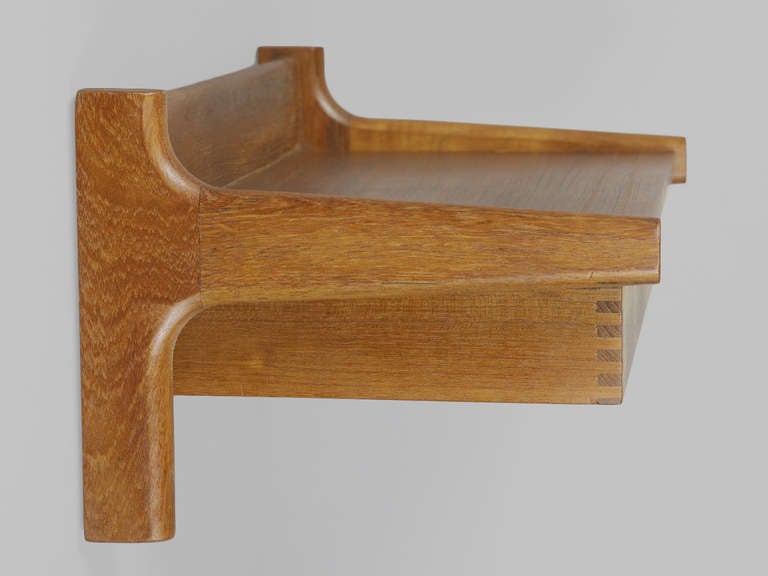 Scandinavian Modern Teak Wall Mounted Shelf/Nighstand by Hans Wegner