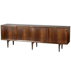 Long Rosewood Sideboard with 4 Doors by Rosengren Hansen