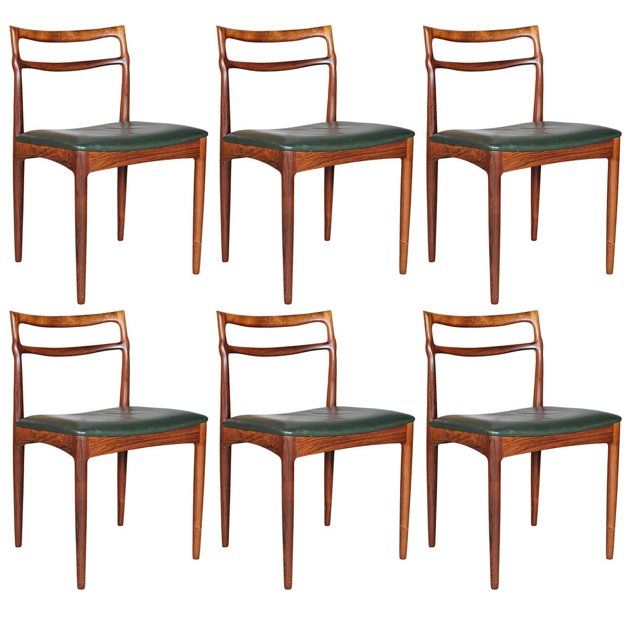 Rosewood Dining Room Chairs by Rosengren Hansen, Set of Six at 1stDibs