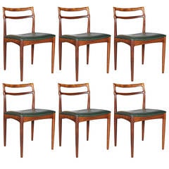 Rosewood Dining Room Chairs by Rosengren Hansen, Set of Six