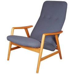 Danish Recliner Chair, Grey