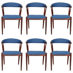 Vintage Dining Chairs with Arms by Johannes Andersen, Model 16, Set of Six