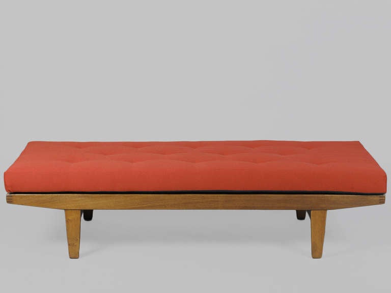 Teak and Red Danish Modern Daybed