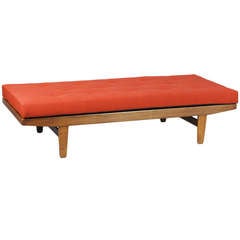 Teak and Red Danish Modern Daybed