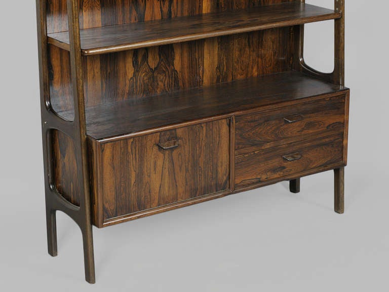 Mid-20th Century Danish Modern Rosewood Tapered Bookcase