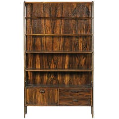 Danish Modern Rosewood Tapered Bookcase