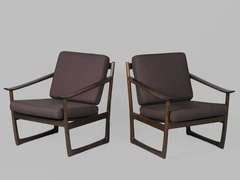 Pair of Rosewood Lounge/Armchairs by Peter Hvidt and Olga Molgaard-Nielsen