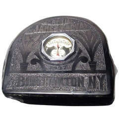 "Black Diamond" Anthracite Art Carved Desk  Thermometer