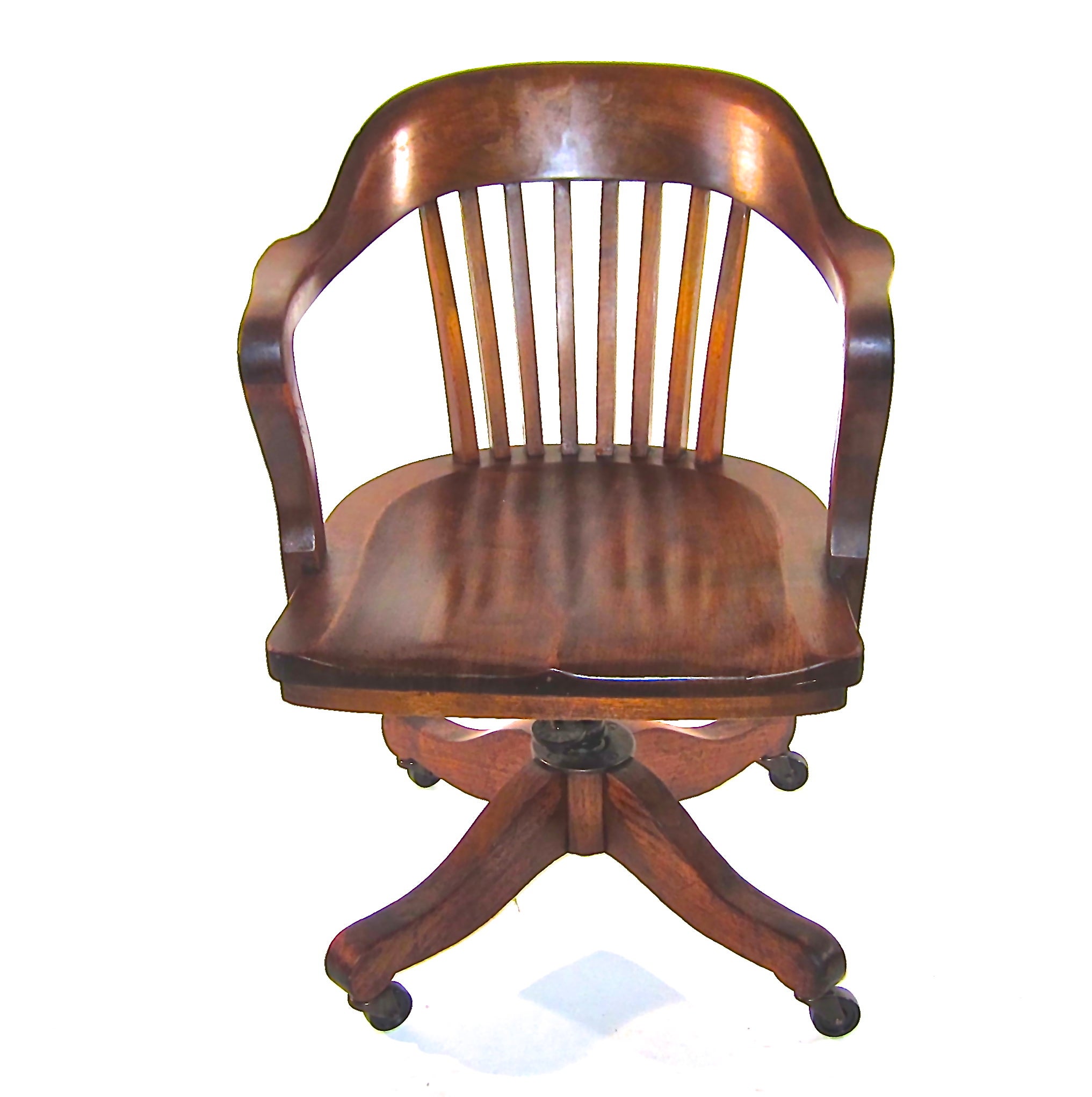 Solid Walnut Swivel Desk Chair