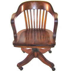 Solid Walnut Swivel Desk Chair