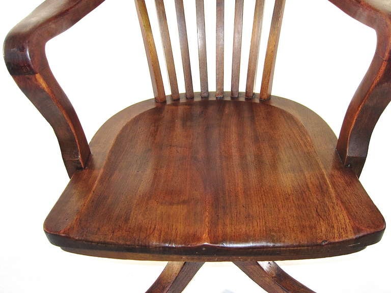 American Solid Walnut Swivel Desk Chair