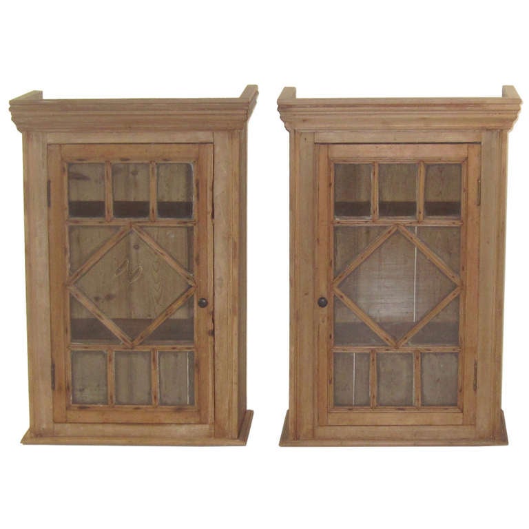 Pair of irish Glazed Front Cabinets