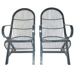 Antique Pair of Everlasting Comfort Chairs by Trudo