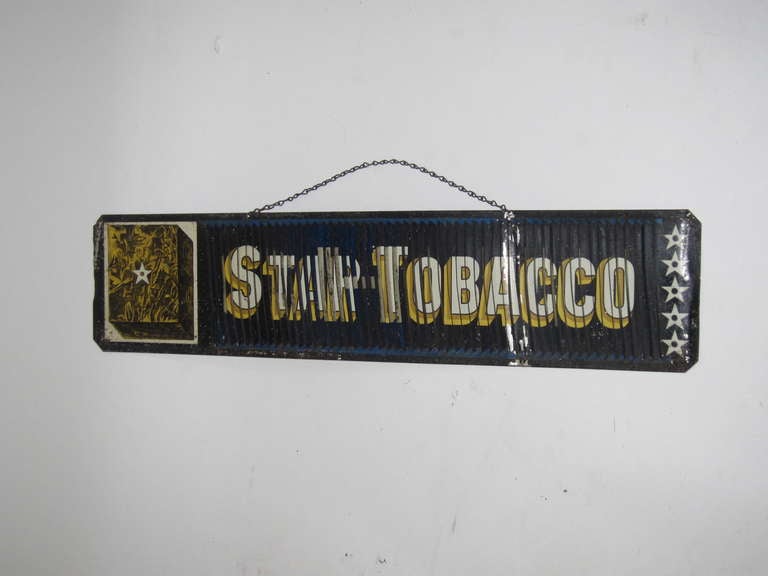 Three Way Sign circa 1888 - Star Tobacco In Good Condition In Solebury, PA