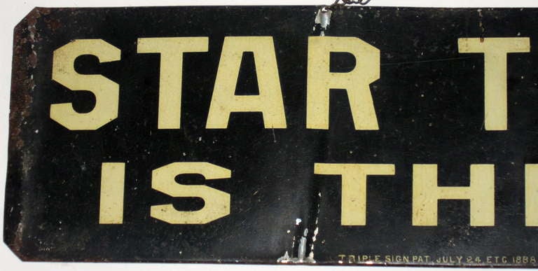 Three Way Sign circa 1888 - Star Tobacco 1