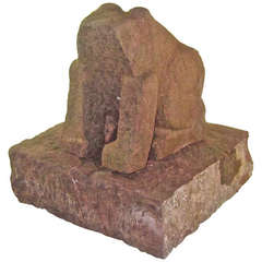 Carved Stone Frog on Pedestal