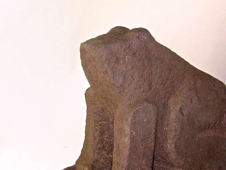 20th Century Carved Stone Frog on Pedestal