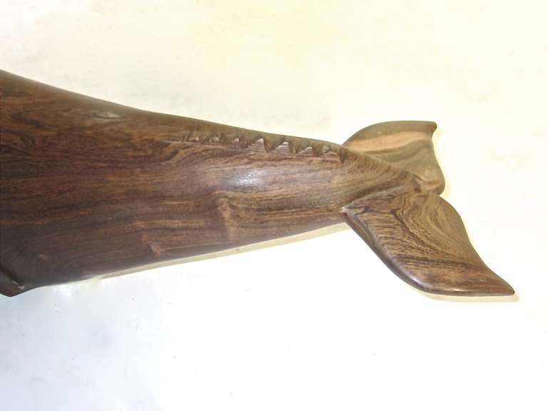 Folk Art Ironwood  Whale Sculpture