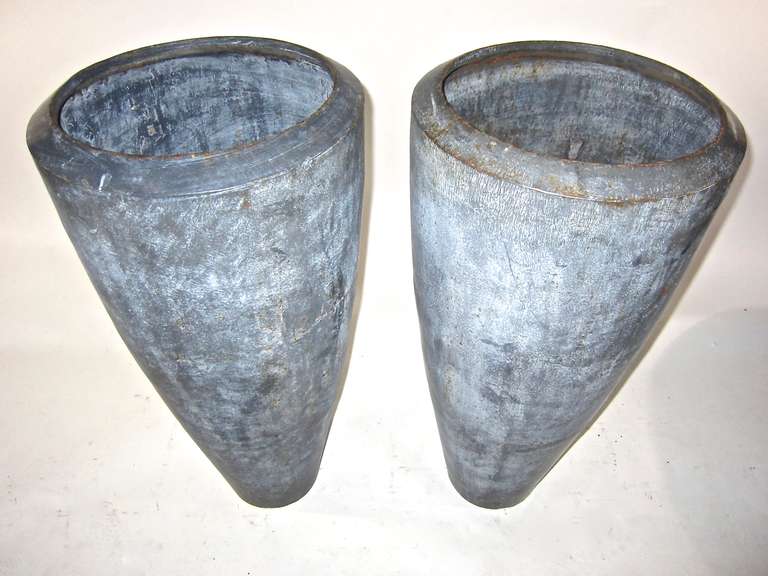 20th Century A Pair of Industrial Urns