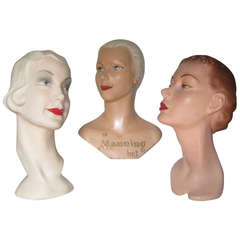 Vintage Three Beautiful Display Heads
