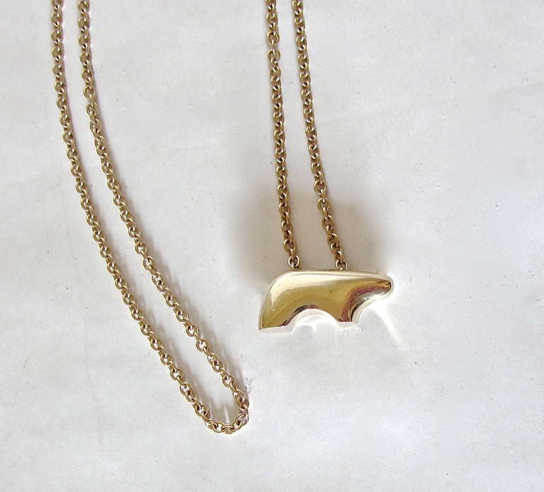 14 K Gold Necklace by The Golden Bear, Vail In Excellent Condition In Solebury, PA