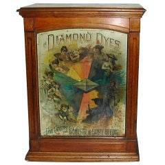 Vintage Diamond Dye Cabinet Store Display