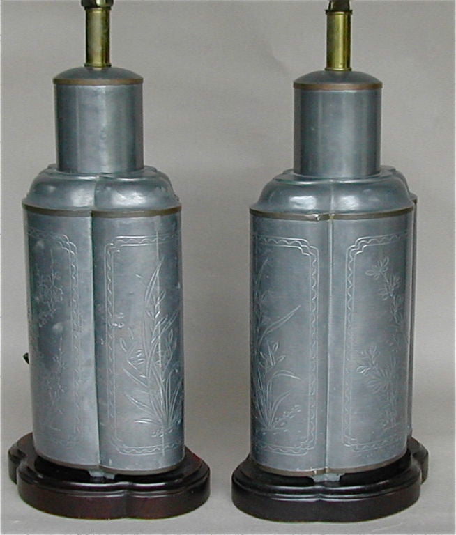 Pair of Tea Caddy Table Lamps For Sale 1
