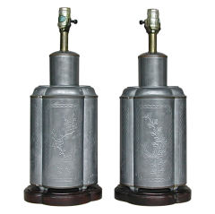 Pair of Tea Caddy Table Lamps