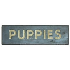 Carved Wooden Sign For Puppies
