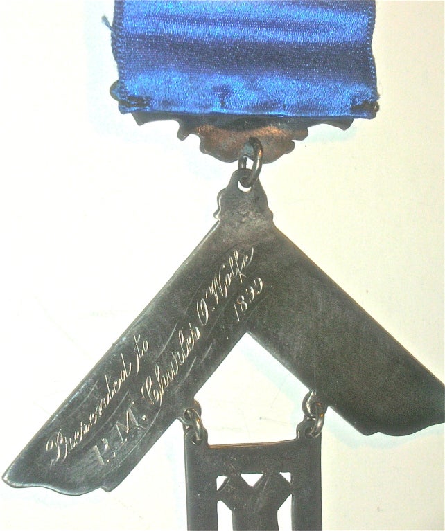 American SILVER MASONIC PAST MASTER'S JEWEL, ca. 1899