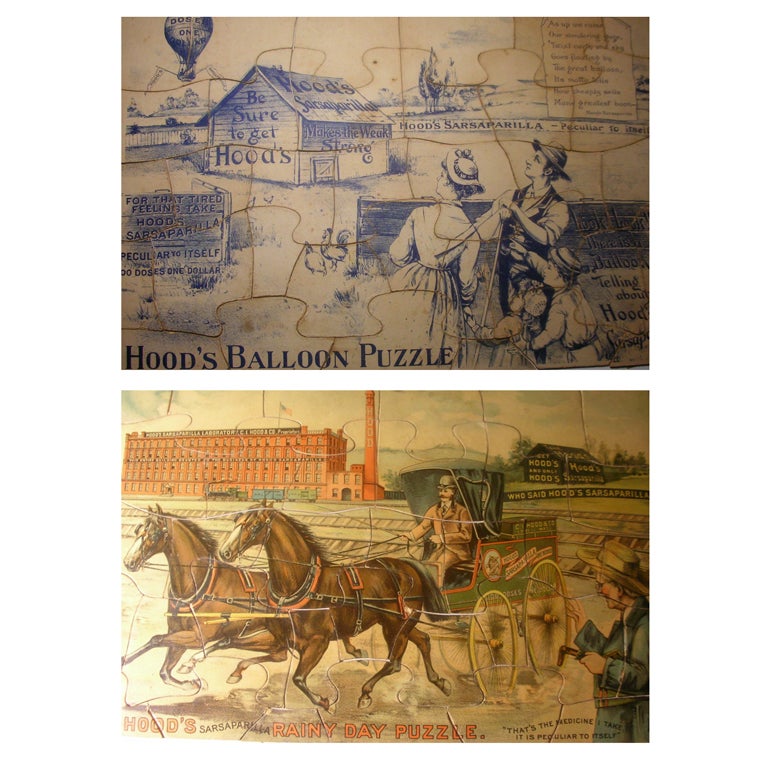 Hood's Advertising Plate &two Sided Puzzle For Sale