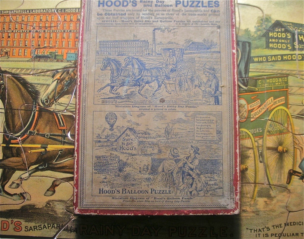 Hood's Advertising Plate &two Sided Puzzle For Sale 4