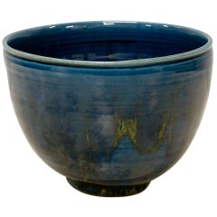 Polia Pillin Blue Hi-Glaze Bowl circa 1950